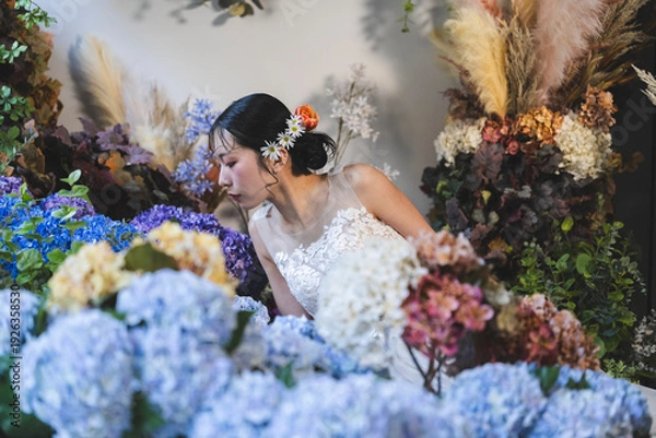 Obraz ウェディングドレスを着た花嫁