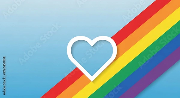 Obraz ハートは虹色背景で愛と希望を鮮やかに表現します