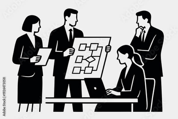 Obraz Flat style corporate meeting artwork