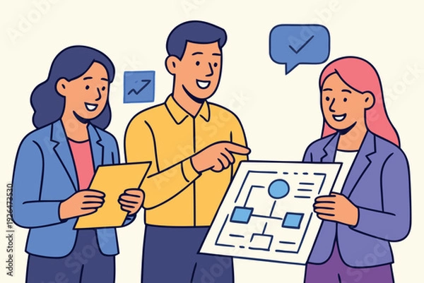 Obraz Flat style corporate meeting artwork