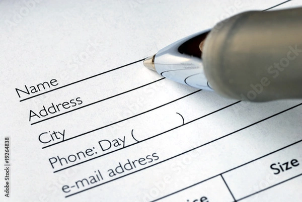 Obraz Wpisz imię i nazwisko oraz adres w formularzu zamówienia