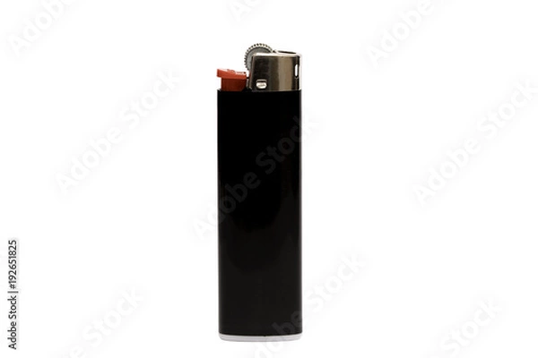 Fototapeta Black lighter isolated on white background, with clipping path. Design element.