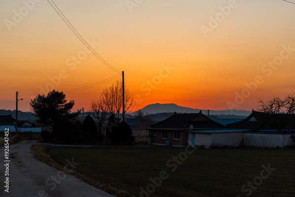 Obraz 시골마을의 저녁