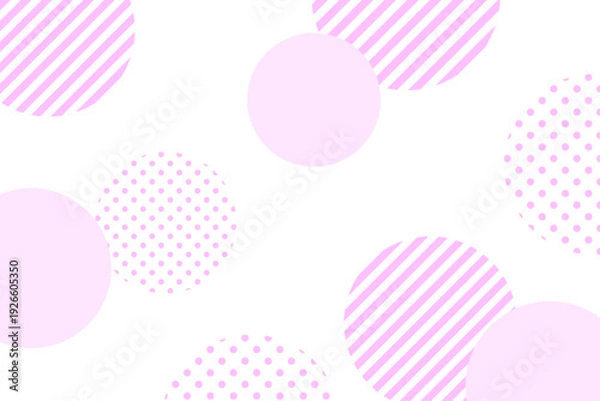 Fototapeta ピンク ドット ストライプ サークル かわいい ポップ 背景素材