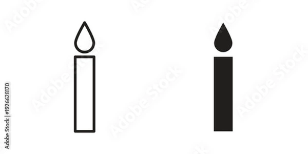 Obraz Candle icon collection with multiple styles. EPS10