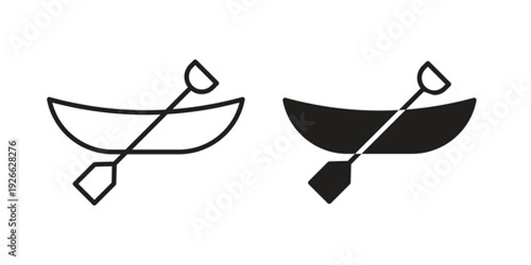 Obraz Canoe icon collection with multiple styles. EPS10