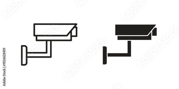 Obraz CCTV icon collection with multiple styles. EPS10