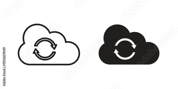 Obraz Cloud sync icon collection with multiple styles. EPS10