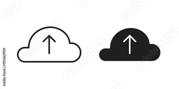 Obraz Cloud upload icon collection with multiple styles. EPS10