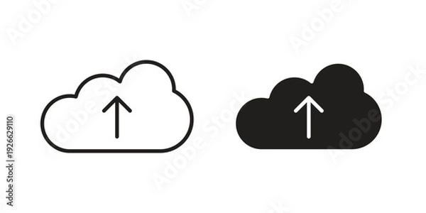 Obraz Cloud upload icon collection with multiple styles. EPS10
