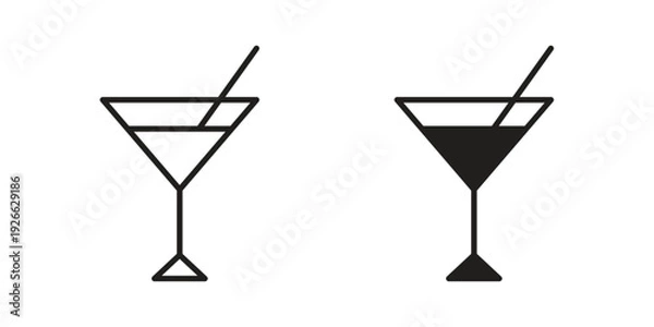 Obraz Cocktail icon collection with multiple styles. EPS10