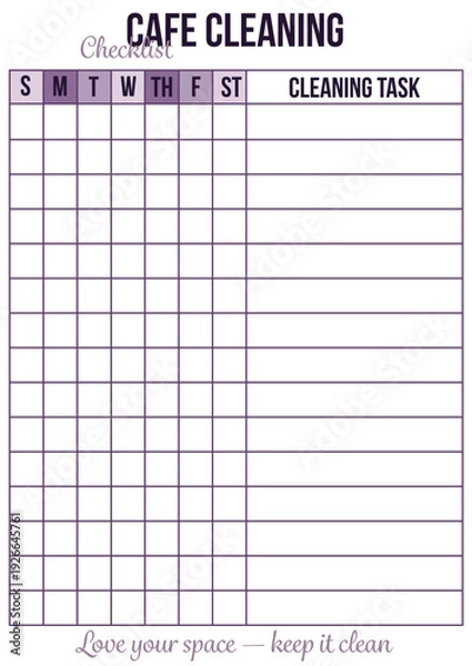 Fototapeta cafe cleaning checklist