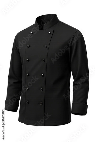 Obraz Black chef jacket uniform for professional cooking
