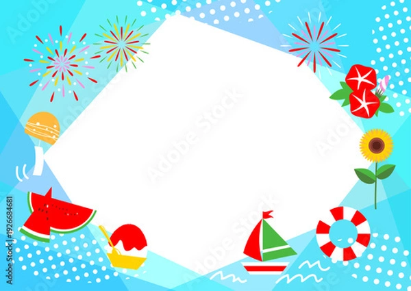 Obraz 夏をイメージした爽やかな壁紙イラスト素材