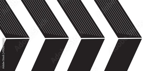 Obraz Seamless abstract pattern with black white striped lines modern