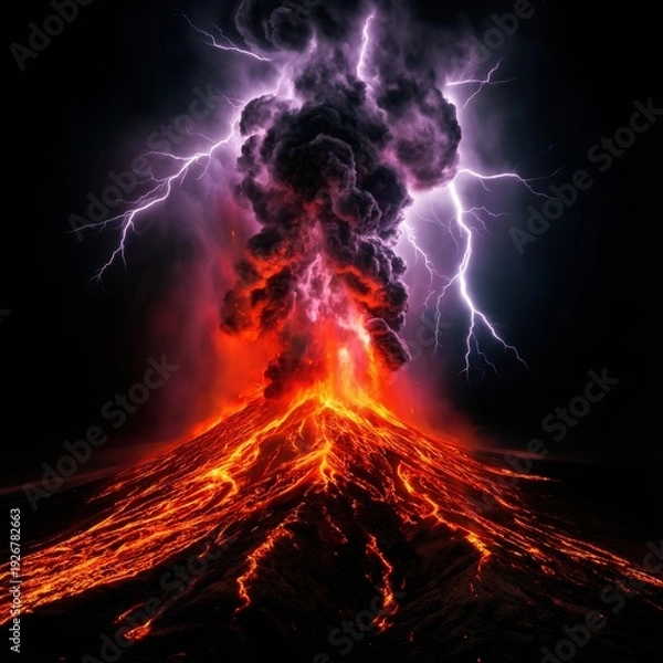 Obraz 화산 번개 폭풍
