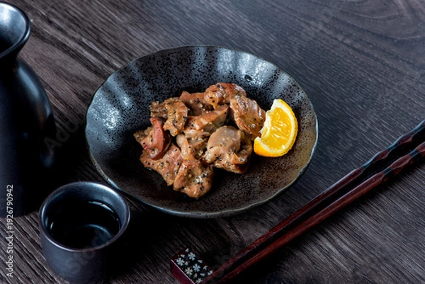 Obraz 皿に盛った砂ズリ