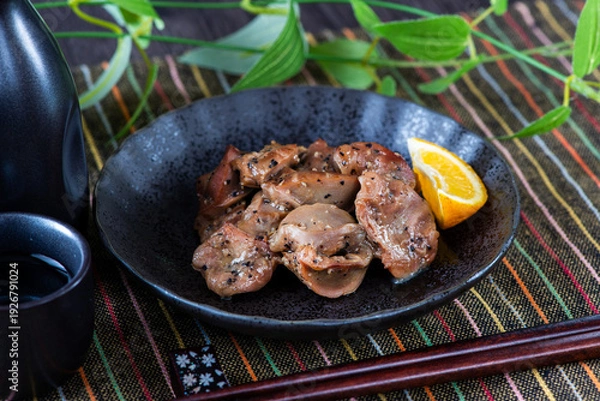 Obraz 皿に盛った砂ズリ