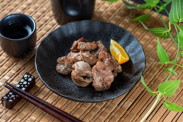 Obraz 皿に盛った砂ズリ