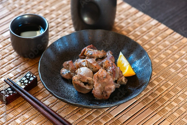 Obraz 皿に盛った砂ズリ