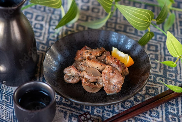 Obraz 皿に盛った砂ズリ