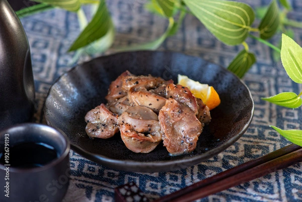 Obraz 皿に盛った砂ズリ