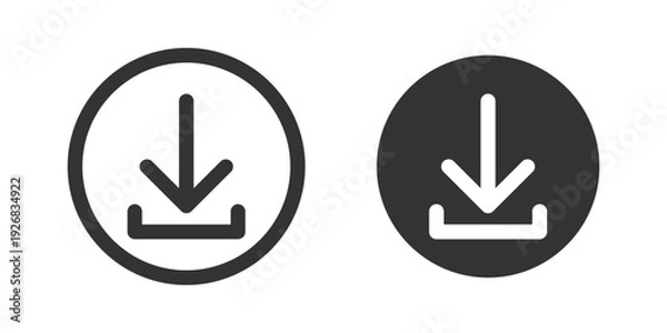 Obraz Simple flat download vector icon install symbol