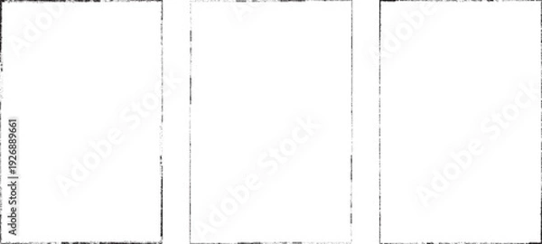 Obraz Set of vector border frames with rough edges . Rectangular frame template collection . distress texture . Grunge tiny frame borders isolated on the background . Rough edges effect .
