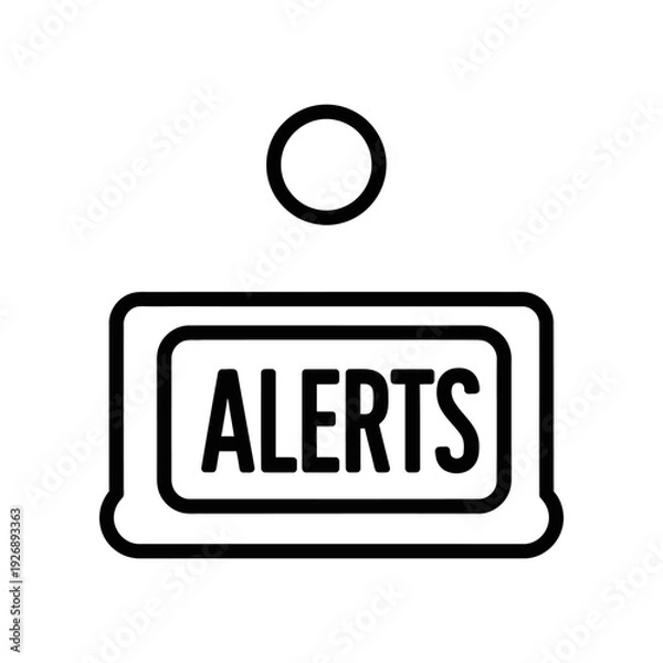Obraz Alerts Notification Icon Button Sign Symbol for Security Warning Emergency Update