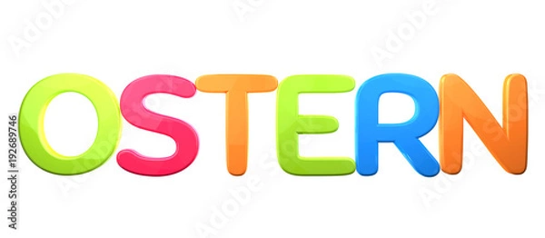 Fototapeta german language for Easter bold letters colorful 3d rendering