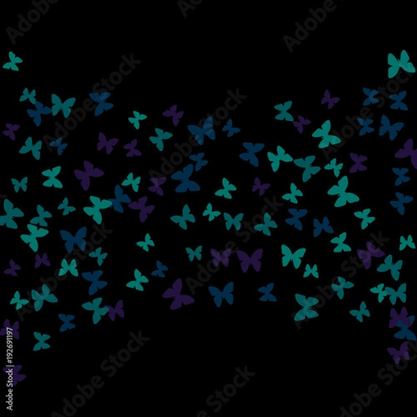 Obraz Spring Background with Colorful Butterflies. Simple Feminine Pattern for Card, Invitation, Print. Trendy Decoration with Beautiful Butterfly Silhouettes. Vector Background with Moth
