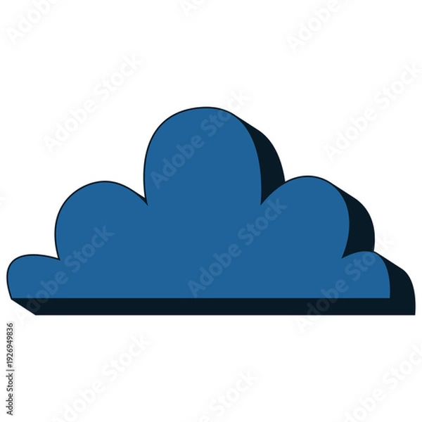Obraz 3D Blue Cloud Icon
