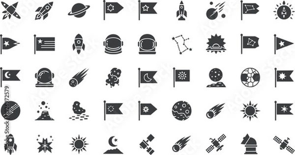 Obraz Space exploration icons for innovative projects and presentations