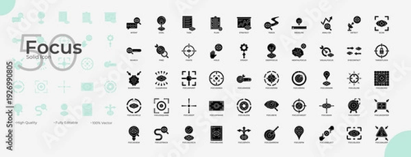 Obraz Focus Solid Editable Icons set