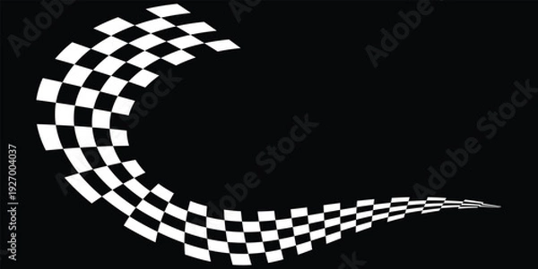 Fototapeta checkered flag on black background