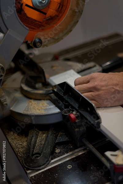 Obraz circular saw cutting wood