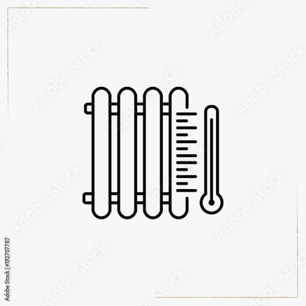 Fototapeta heater temperature line icon