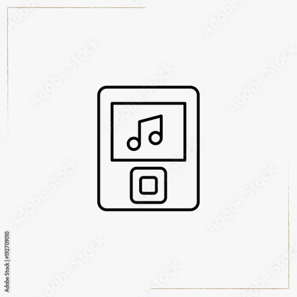 Fototapeta music player line icon