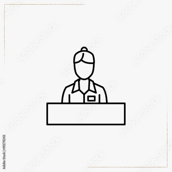 Fototapeta reception line icon