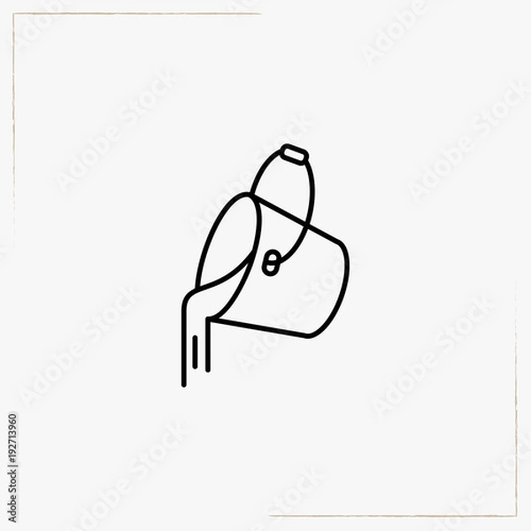 Fototapeta bucket of water line icon