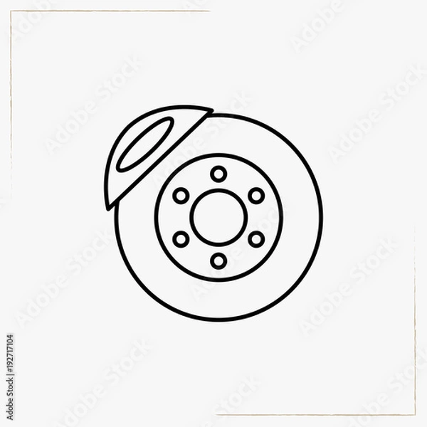 Fototapeta brake support disk line icon
