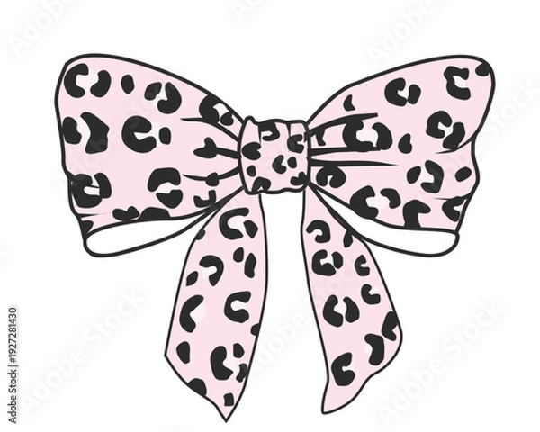 Obraz pink leopard bow design