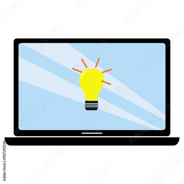 Obraz Laptop and light bulb, idea (2)