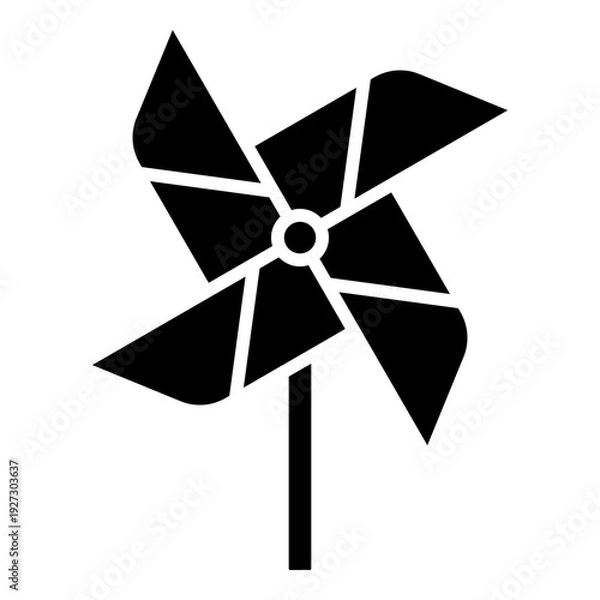 Obraz Pinwheel, windmill toy glyph solid icon