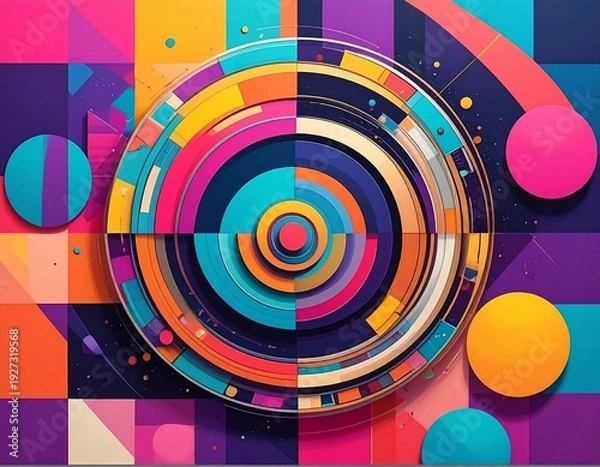 Obraz カラフルな幾何学模様