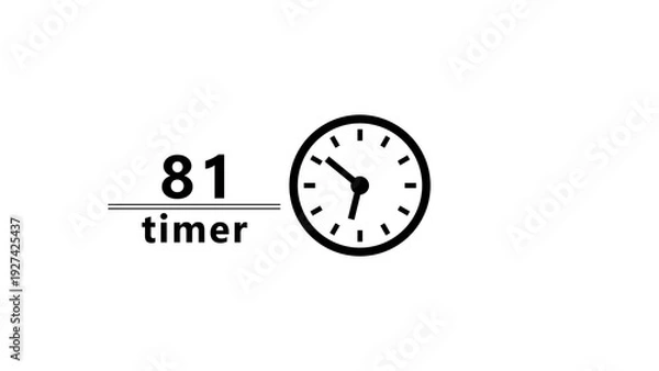 Fototapeta Countdown clock timer number illustration. Timer clock number concept.