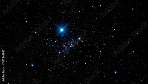 Obraz 高品質なディテールで描かれた、神秘的な夜空と無限に広がる星々のコズミック背景