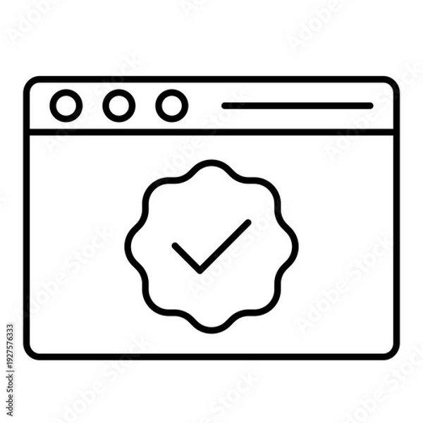 Obraz verified website line icon with editable stroke