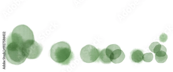 Obraz 水彩で描いた緑の葉のラインフレームイラスト