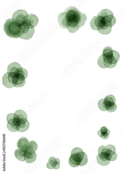 Obraz 水彩で描いた四葉のクローバーのフレームイラスト